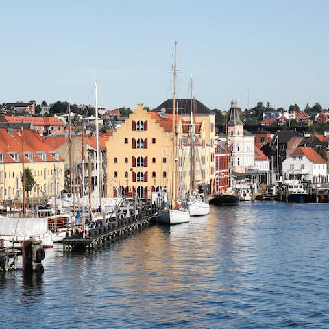 Explore laidback Svendborg, a twenty-minute drive away, and its quant cafes and waterfront restaurants