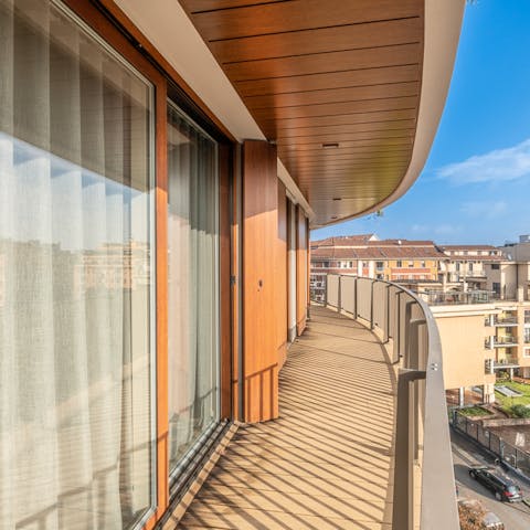 Catch some sunrays on the wraparound balcony with an espresso in hand