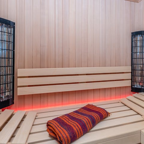 Relax in the private sauna following a jaunt around Italy's fashion capital