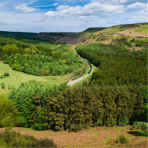 Drive five-minutes to the North York Moors to explore under your own steam, or hop on board the vintage railway for a journey back in time