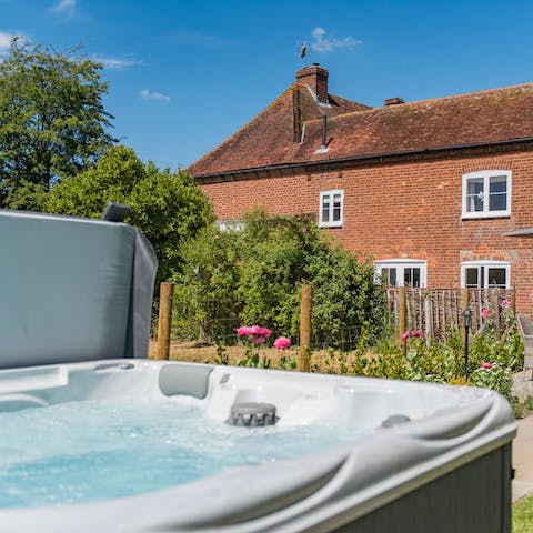 Unwind in the hot tub under the sun