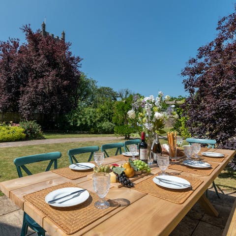 Share barbecued feasts around the outdoor dining table