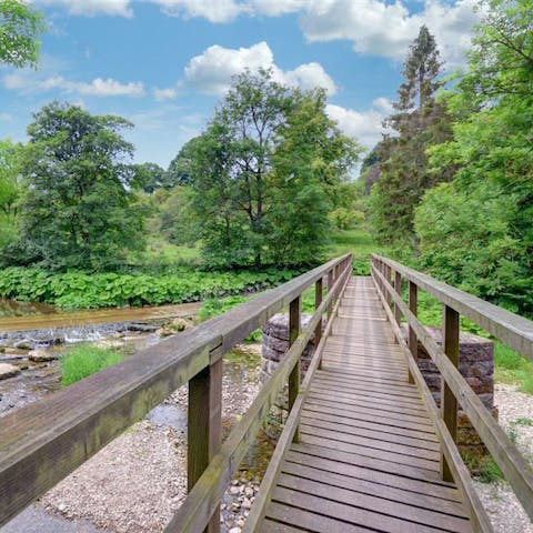 Picnic by the river at the bottom of the garden