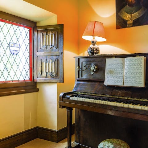 Flex your musical muscles on the antique piano