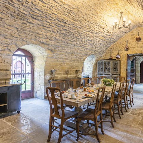 Feel transported in time in the cavernous period dining room