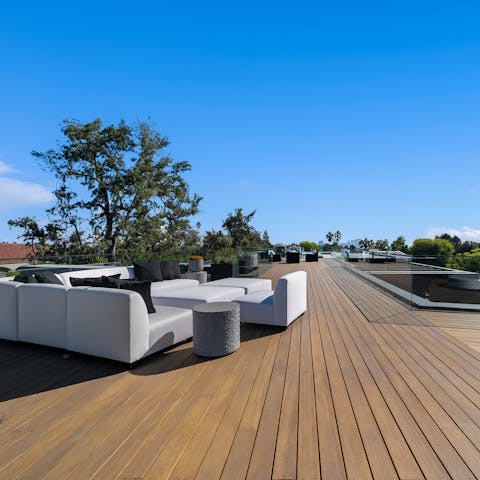 Enjoy incredible views while relaxing on the roof terrace