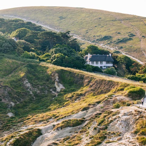 Take a walk down the hill to Lulworth Cove 
