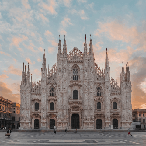 Visit the strikingly gothic Milan Cathedral,  just twenty minutes' walk away