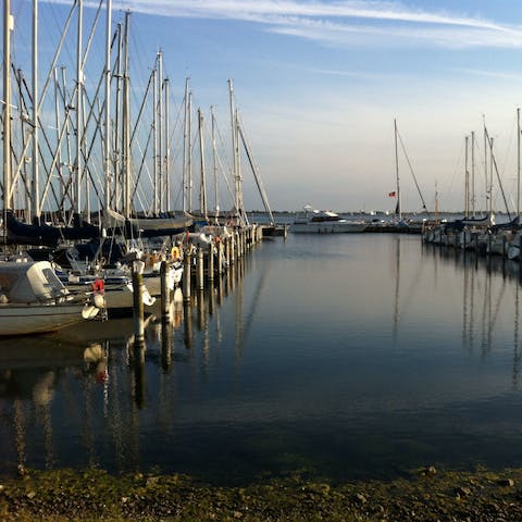 Go for an early evening stroll around the marina, only ten minutes' walk away