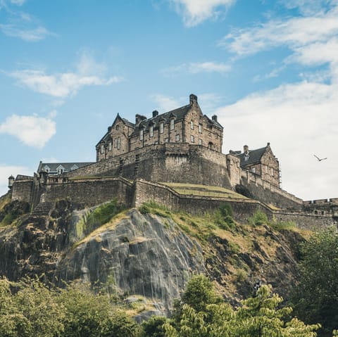 Call in on your neighbours at Edinburgh Castle, just a six-minute walk away