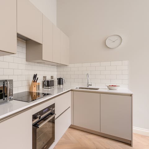 Rustle up a bite to eat in the smart kitchen area