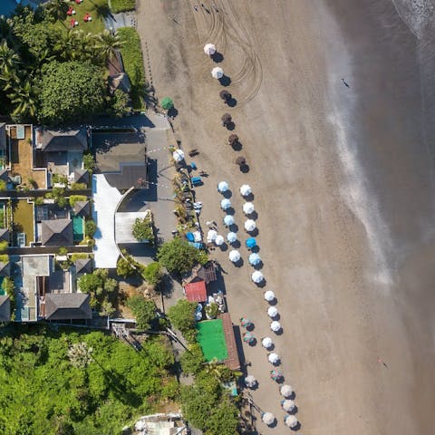 Flip-flop down to Batu Belig Beach, its just 100-metres from your door