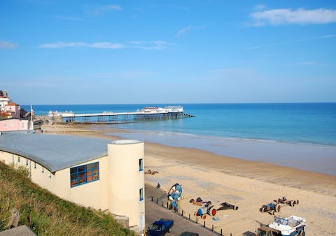 Stroll to Cromer Beach, where the pier is home to the popular Pavilion Theatre