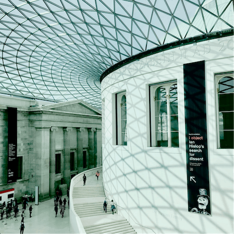 Immerse yourself in history at The British Museum, a thirteen-minute walk away