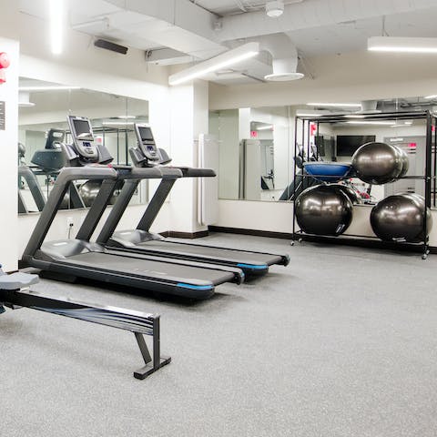 Stay energised with a mood-enhancing workout in the communal gym 