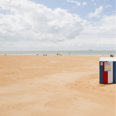 Head to the golden sands of Joss Bay, a seven-minute walk away