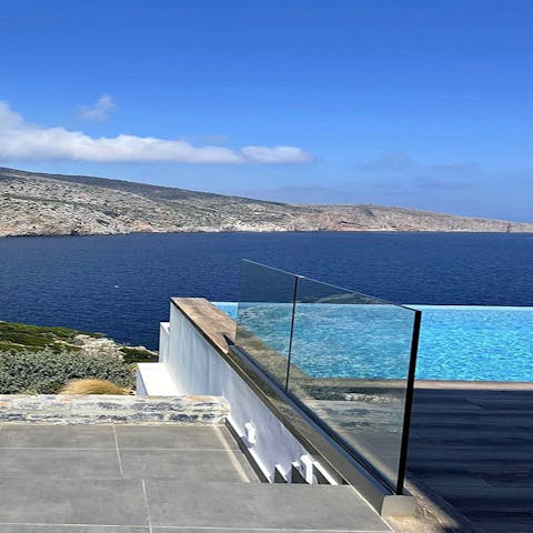 Take a swim in your private infinity pool and marvel at the sea views 