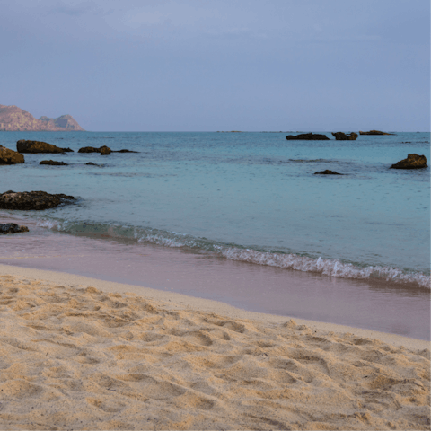 Dine on the promenade of Ligaria beach, less than ten minutes away