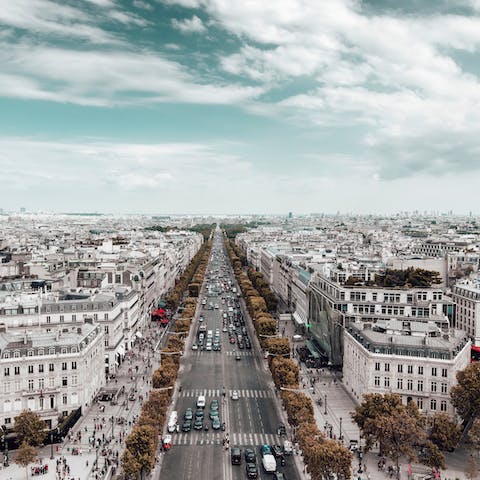 Enjoy a spot of luxury shopping along the Champs-Élysées, located just around the corner
