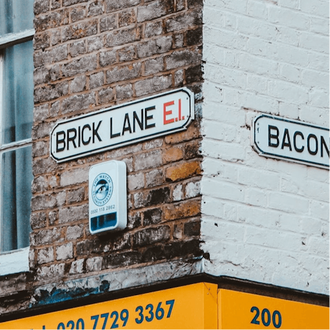 Browse the stalls of Brick Lane Market nearby