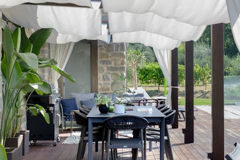 Cook on the grill and dine alfresco