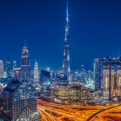 Take in the Dubai skyline view from your private balcony