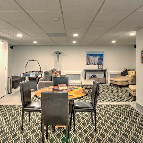Entertain in the basement games room