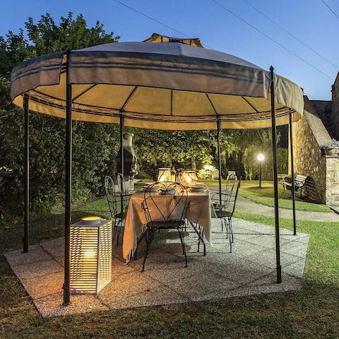 Feast on tagliatelle and truffles outside in the evening