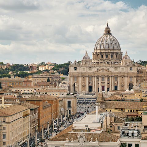 Spend time exploring the Vatican City, just nine minutes away by car