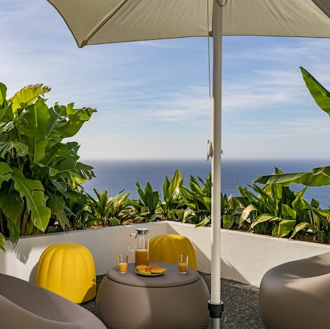 Take in those stunning sea views from the shade of the terrace