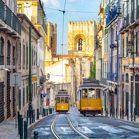 Grab a tram and explore the charming Lisbon streets