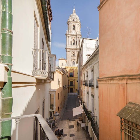 Soak up views of Málaga's iconic Renaissance cathedral from your cosy home from home