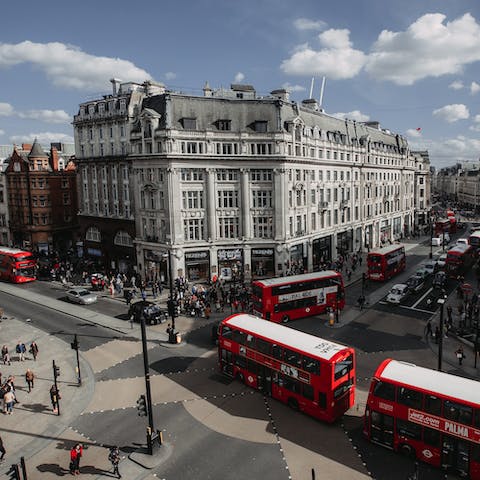 Take a ten-minute stroll to Oxford Street to indulge in some retail therapy