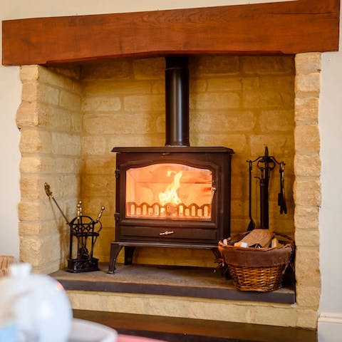 Get cosy beside the stove on chilly evenings