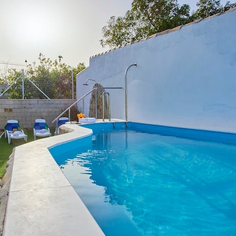Cool off in the private swimming pool
