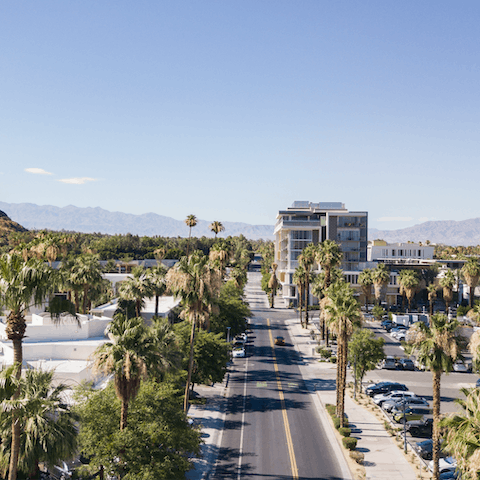 Enjoy your tranquil location knowing that downtown Palm Springs is a five-minute drive away 