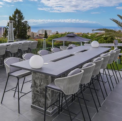 Celebrate or mingle in the outside dining area