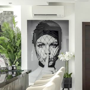 Take in the various art pieces throughout the home