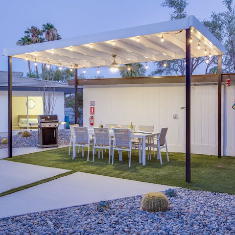 Dine alfresco under the twinkling fairy lights