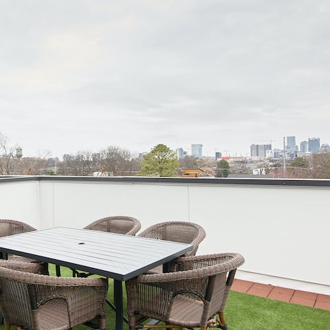 Take in city views from the rooftop terrace
