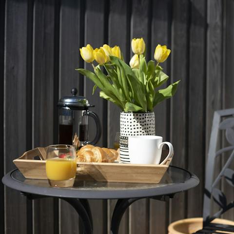 Enjoy breakfast on your private terrace, soaking up the Cornish sun