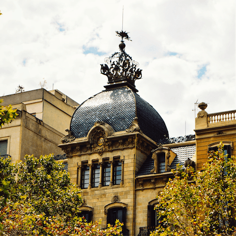 Go for a stroll along Passeig de Gràcia, just five minutes' walk from your front door