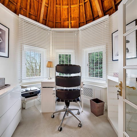 Catch up on work under the domed wooden ceiling