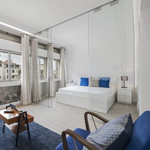 Wake up in the elegant bedroom