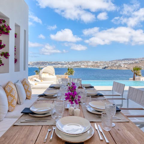 Enjoy alfresco meals on your sea-facing terrace