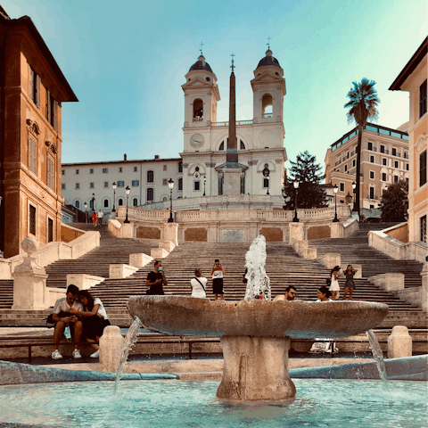 Stay in the heart of Rome, just a ten-minute walk from the Spanish Steps
