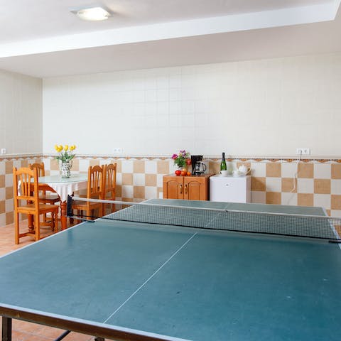 Stoke up a fierce rivalry on the ping-pong table in the basement