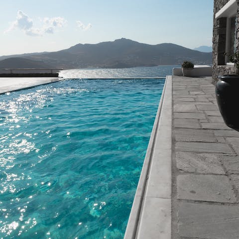 Cool off from the Mykonos sun in the infinity pool