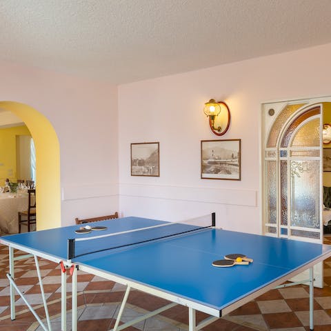 Let your competitive side out in the games room with a round of table tennis