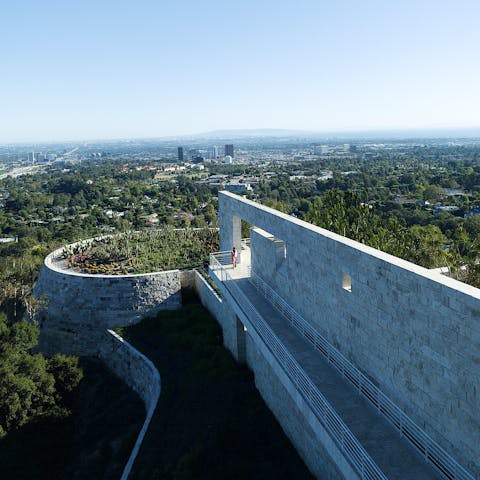 Take in the view from The Getty Center – it's a short drive from this Bel Air home